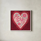 Sweet Hearts III by Anne Tavoletti. Shown in a crisp white glass frame for a clean and minimalist style. Available as an archival giclee rolled canvas, fine art paper, or poster print. SKU 96255a.