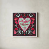 Sweet Hearts VI by Anne Tavoletti. Shown in a crisp white glass frame for a clean and minimalist style. Available as an archival giclee rolled canvas, fine art paper, or poster print. SKU 96258a.