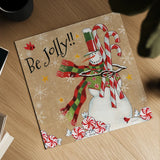 Sweet Snowmen II by Anne Tavoletti. Shown as a detailed flat fine art print, highlighting archival giclee quality. Available as an archival giclee rolled canvas, fine art paper, or poster print. SKU 20563a.