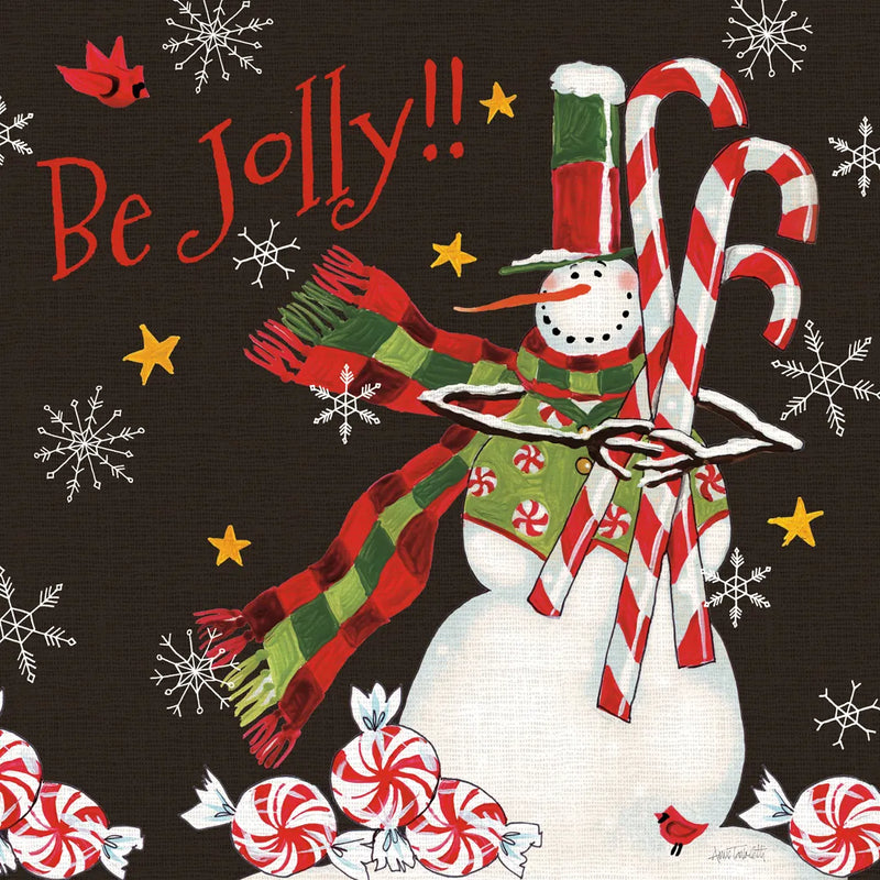 Sweet Snowmen II Black by Anne Tavoletti. SKU 20567a. Archival Giclee Fine art print for wall decor.
