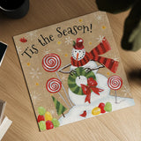 Sweet Snowmen III by Anne Tavoletti. Shown as a detailed flat fine art print, highlighting archival giclee quality. Available as an archival giclee rolled canvas, fine art paper, or poster print. SKU 20564a.