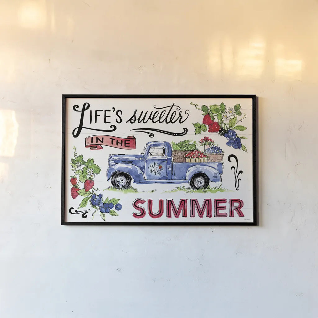 Sweet Summer I by Anne Tavoletti. shown as a paper print in a black flame. Available as a archival giclee rolled canvas, fine art paper, or poster print. SKU 86735i.