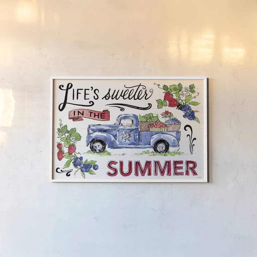 Sweet Summer I by Anne Tavoletti. shown as a paper print in a white frame. Available as a archival giclee rolled canvas, fine art paper, or poster print. SKU 86735i.