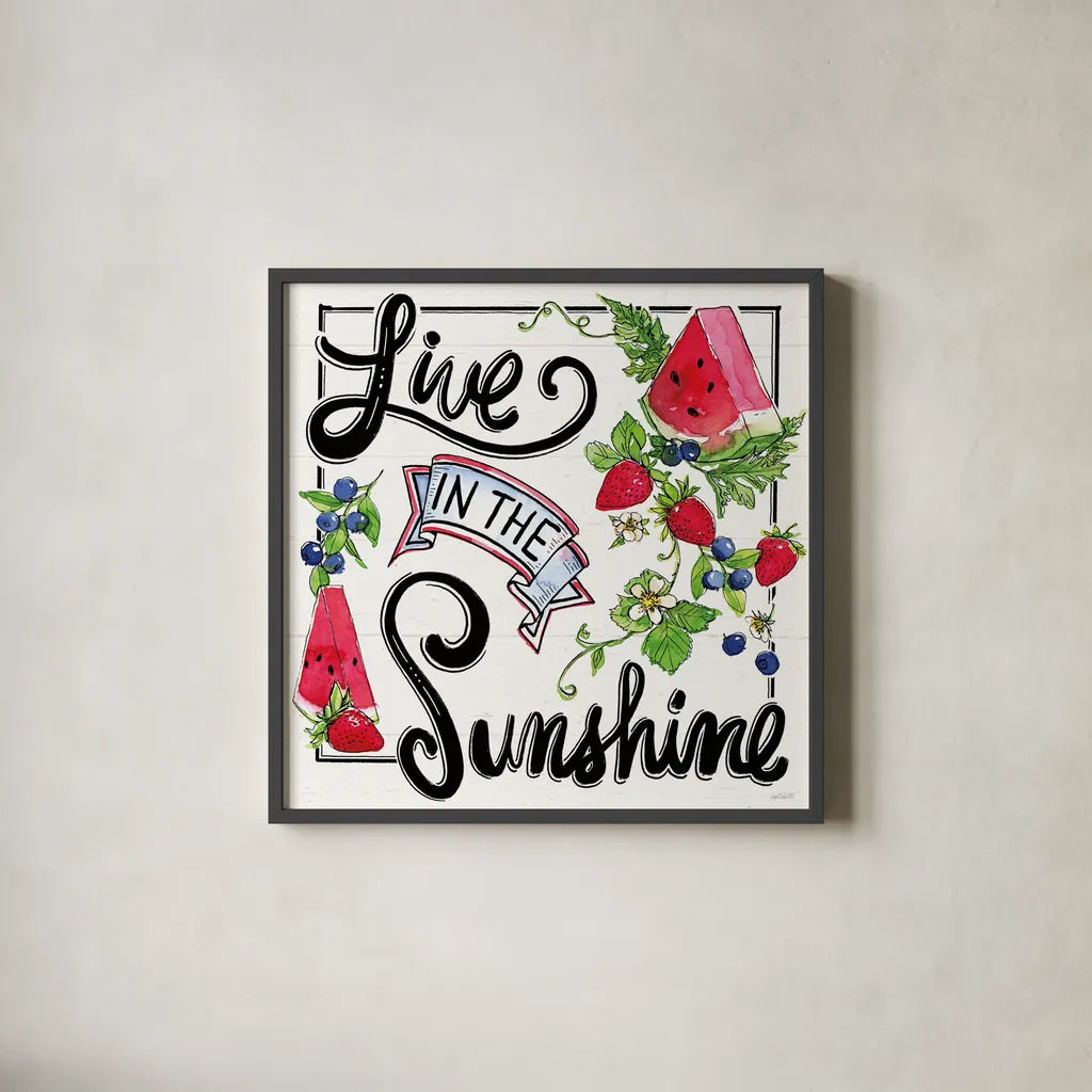 Sweet Summer II by Anne Tavoletti. Shown in a sleek black glass frame for a contemporary gallery look. Available as an archival giclee rolled canvas, fine art paper, or poster print. SKU 86736a.