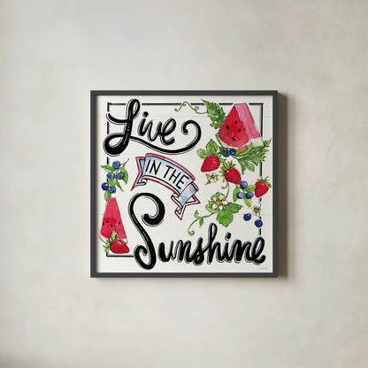 Sweet Summer II by Anne Tavoletti. Shown in a sleek black glass frame for a contemporary gallery look. Available as an archival giclee rolled canvas, fine art paper, or poster print. SKU 86736a.