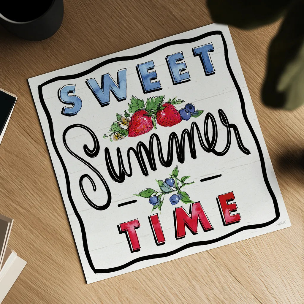 Sweet Summer III by Anne Tavoletti. Shown as a detailed flat fine art print, highlighting archival giclee quality. Available as an archival giclee rolled canvas, fine art paper, or poster print. SKU 86737a.