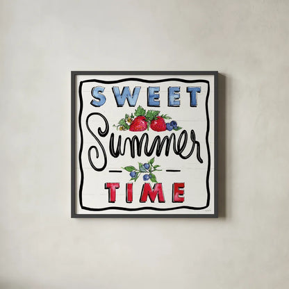 Sweet Summer III by Anne Tavoletti. Shown in a sleek black glass frame for a contemporary gallery look. Available as an archival giclee rolled canvas, fine art paper, or poster print. SKU 86737a.