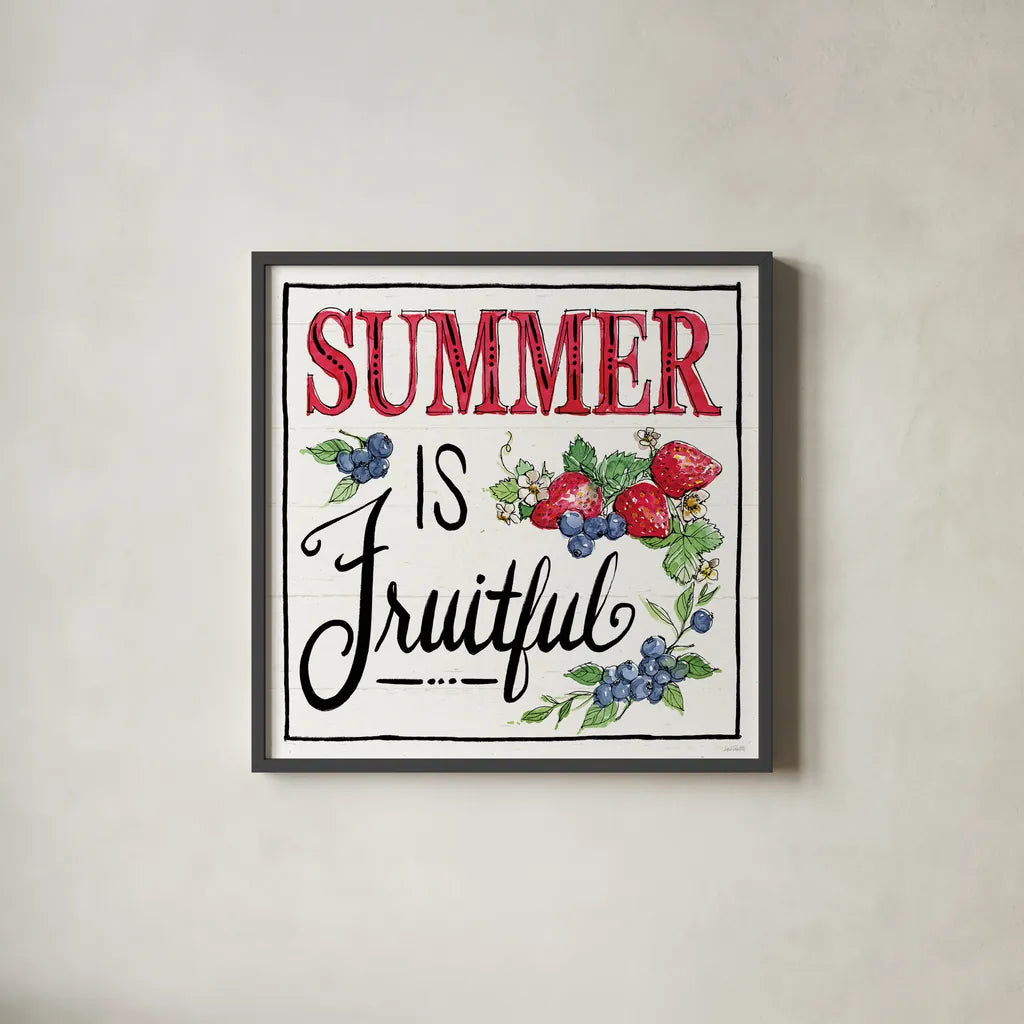 Sweet Summer IV by Anne Tavoletti. Shown in a sleek black glass frame for a contemporary gallery look. Available as an archival giclee rolled canvas, fine art paper, or poster print. SKU 86738a.