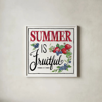 Sweet Summer IV by Anne Tavoletti. Shown in a crisp white glass frame for a clean and minimalist style. Available as an archival giclee rolled canvas, fine art paper, or poster print. SKU 86738a.