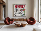 Sweet Summer IV by Anne Tavoletti. Shown as extra-large giant wall art in a modern living room. Available as an archival giclee rolled canvas, fine art paper, or poster print. SKU 86738a.