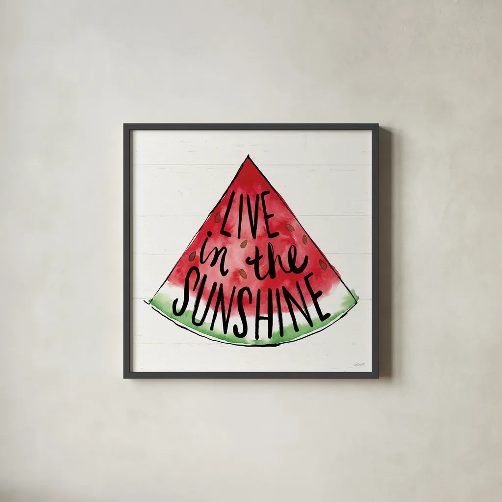 Sweet Summer VI by Anne Tavoletti. Shown in a sleek black glass frame for a contemporary gallery look. Available as an archival giclee rolled canvas, fine art paper, or poster print. SKU 86740a.