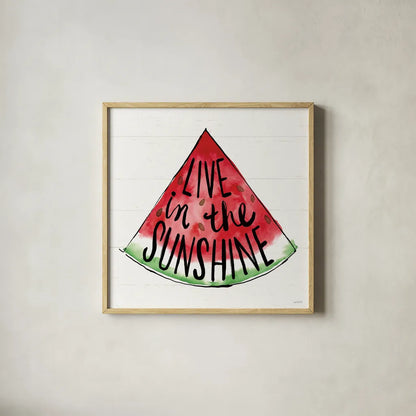 Sweet Summer VI by Anne Tavoletti. Shown in a natural wood glass frame for a timeless modern aesthetic. Available as an archival giclee rolled canvas, fine art paper, or poster print. SKU 86740a.