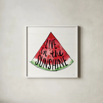 Sweet Summer VI by Anne Tavoletti. Shown in a crisp white glass frame for a clean and minimalist style. Available as an archival giclee rolled canvas, fine art paper, or poster print. SKU 86740a.