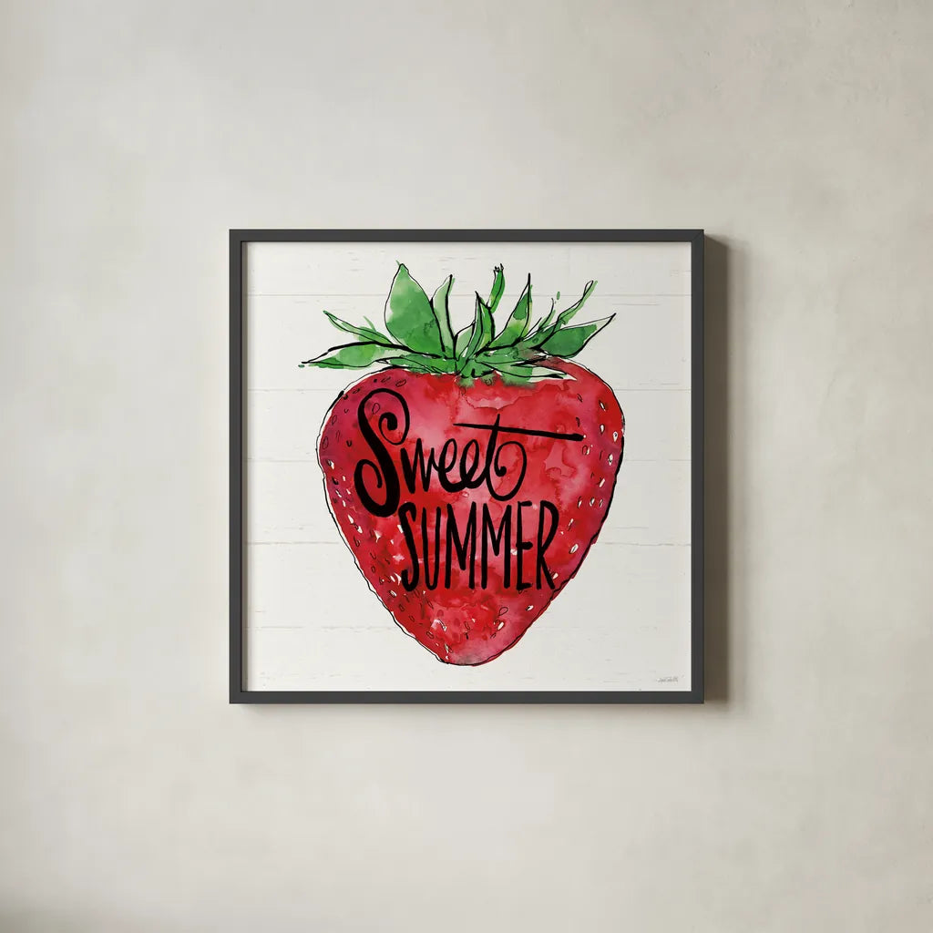 Sweet Summer VII by Anne Tavoletti. Shown in a sleek black glass frame for a contemporary gallery look. Available as an archival giclee rolled canvas, fine art paper, or poster print. SKU 86741a.