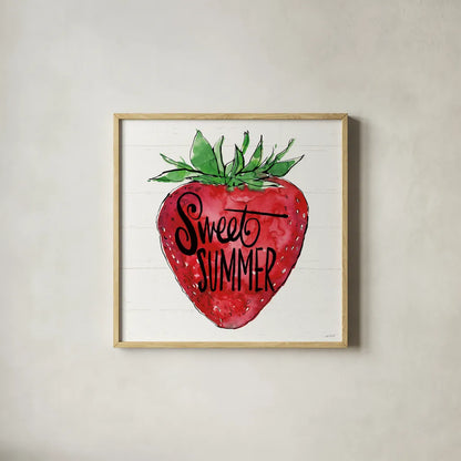 Sweet Summer VII by Anne Tavoletti. Shown in a natural wood glass frame for a timeless modern aesthetic. Available as an archival giclee rolled canvas, fine art paper, or poster print. SKU 86741a.