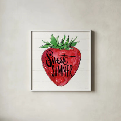 Sweet Summer VII by Anne Tavoletti. Shown in a crisp white glass frame for a clean and minimalist style. Available as an archival giclee rolled canvas, fine art paper, or poster print. SKU 86741a.