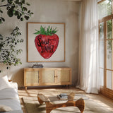 Sweet Summer VII by Anne Tavoletti. Shown in a natural wood frame in a cozy modern living room. Available as an archival giclee rolled canvas, fine art paper, or poster print. SKU 86741a.