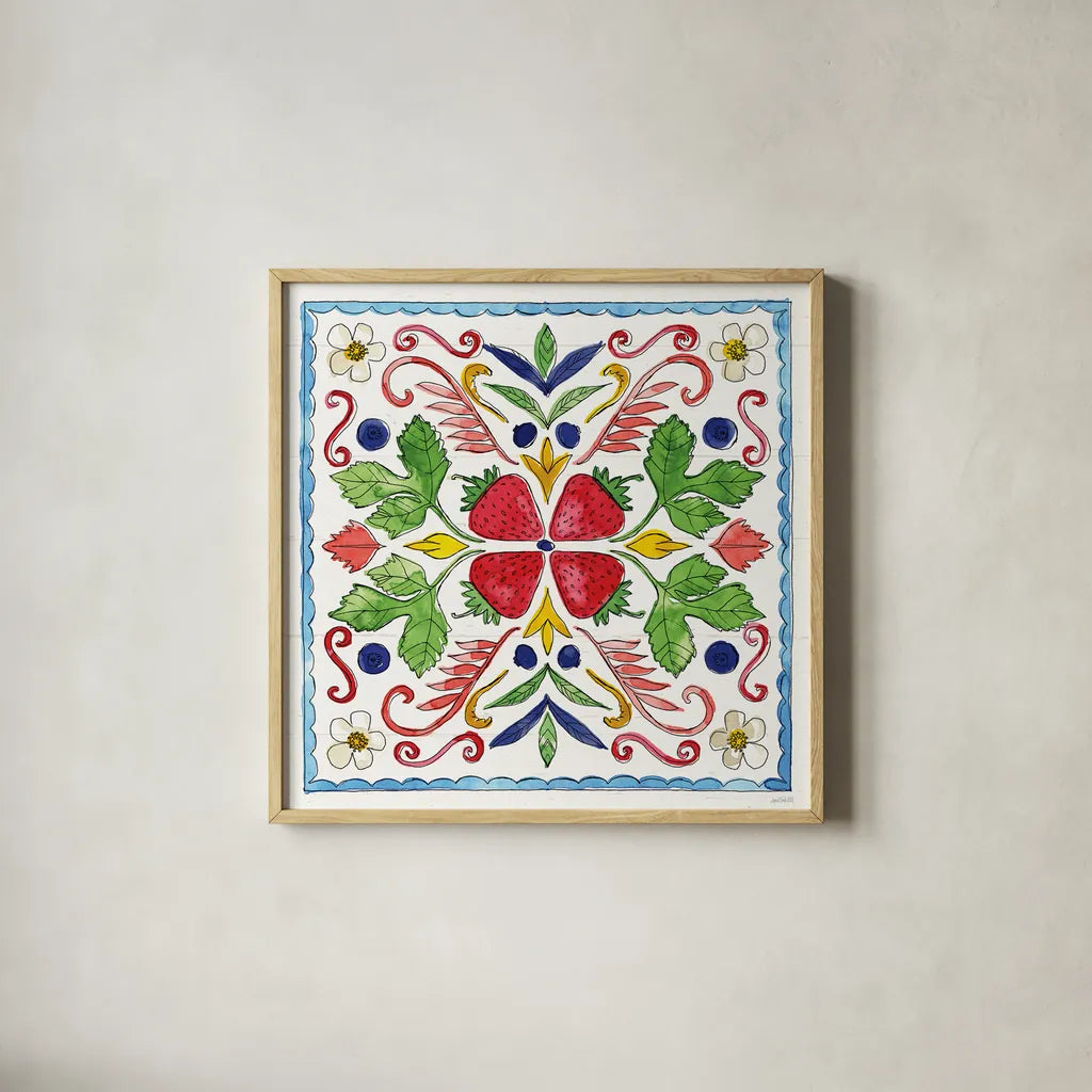 Sweet Summer X by Anne Tavoletti. Shown in a natural wood glass frame for a timeless modern aesthetic. Available as an archival giclee rolled canvas, fine art paper, or poster print. SKU 86744a.