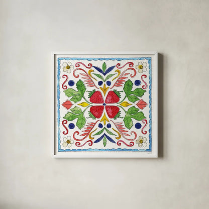 Sweet Summer X by Anne Tavoletti. Shown in a crisp white glass frame for a clean and minimalist style. Available as an archival giclee rolled canvas, fine art paper, or poster print. SKU 86744a.