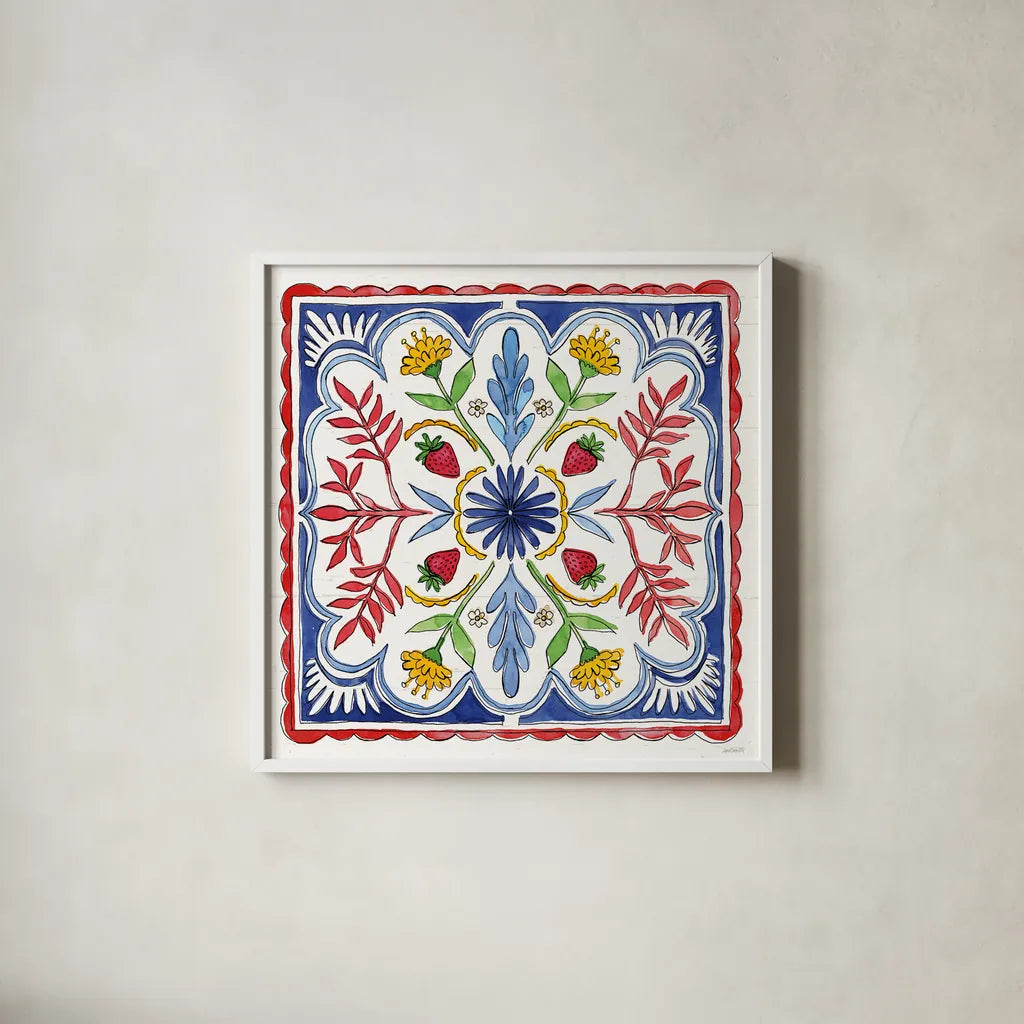 Sweet Summer XI by Anne Tavoletti. Shown in a crisp white glass frame for a clean and minimalist style. Available as an archival giclee rolled canvas, fine art paper, or poster print. SKU 86745a.