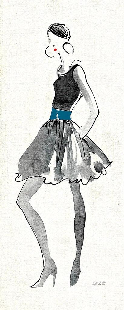 Teal Flair I Crop by Anne Tavoletti