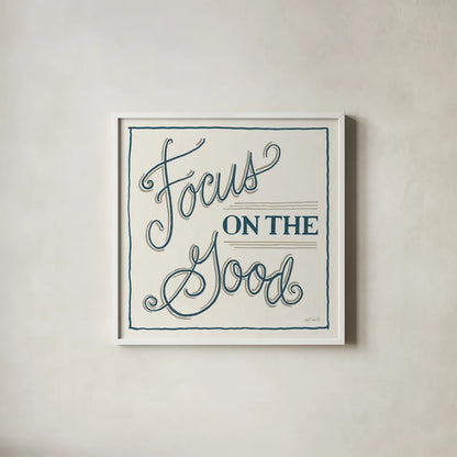 The Good I by Anne Tavoletti. Shown in a crisp white glass frame for a clean and minimalist style. Available as an archival giclee rolled canvas, fine art paper, or poster print. SKU 64946a.