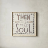 Then Sings I by Anne Tavoletti. Shown in a natural wood glass frame for a timeless modern aesthetic. Available as an archival giclee rolled canvas, fine art paper, or poster print. SKU 63190a.