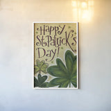 Three Clovers by Anne Tavoletti. shown as a paper print in a white frame. Available as a archival giclee rolled canvas, fine art paper, or poster print. SKU 56645h.