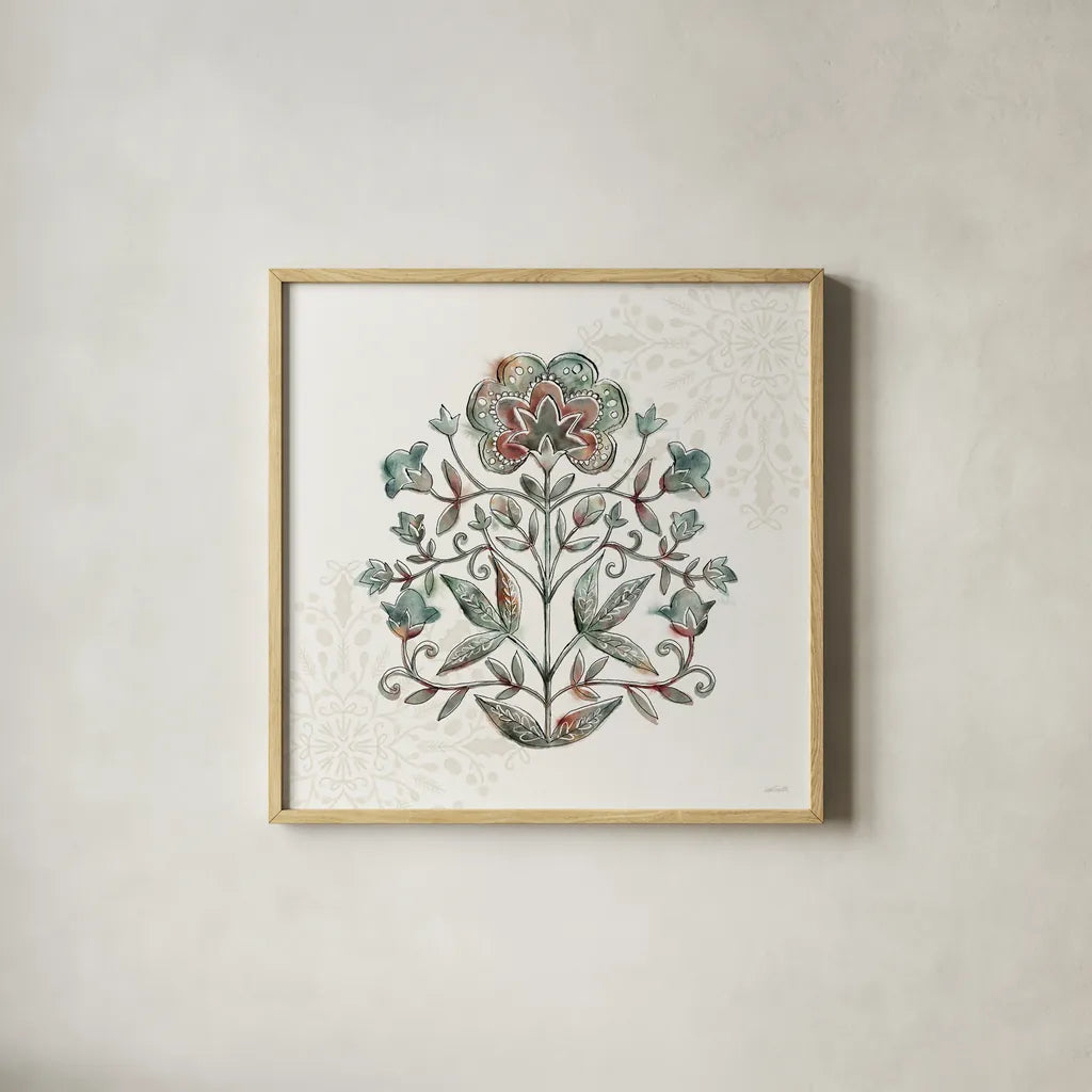 Tones of the Season I by Anne Tavoletti. Shown in a natural wood glass frame for a timeless modern aesthetic. Available as an archival giclee rolled canvas, fine art paper, or poster print. SKU 97196a.