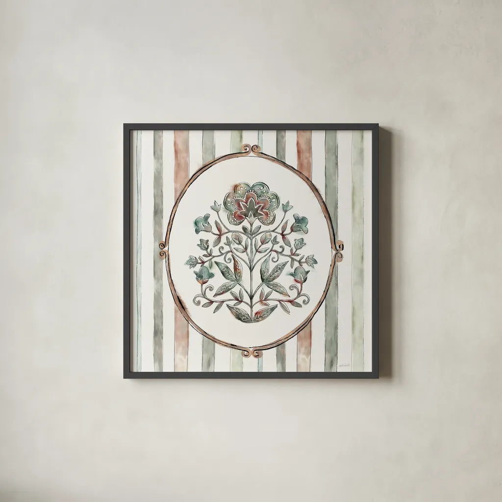 Tones of the Season VI by Anne Tavoletti. Shown in a sleek black glass frame for a contemporary gallery look. Available as an archival giclee rolled canvas, fine art paper, or poster print. SKU 97201a.