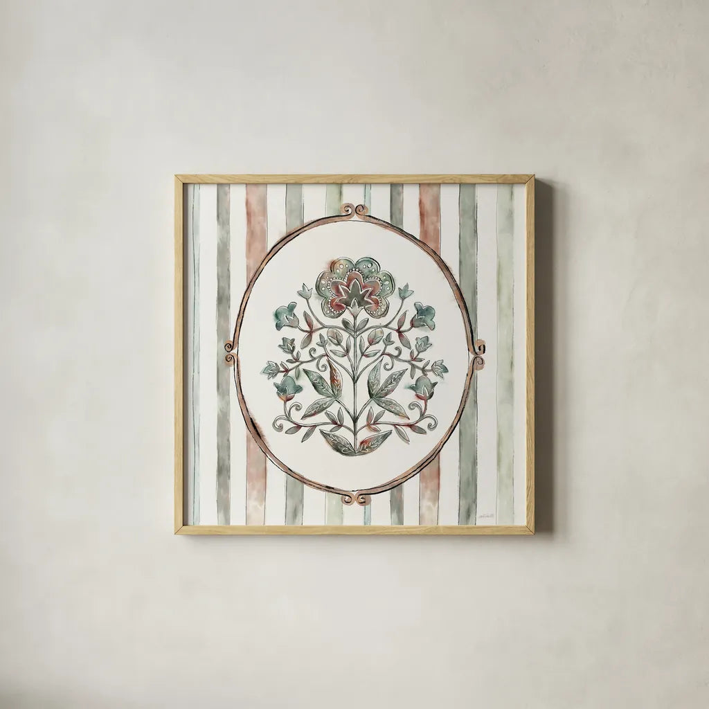 Tones of the Season VI by Anne Tavoletti. Shown in a natural wood glass frame for a timeless modern aesthetic. Available as an archival giclee rolled canvas, fine art paper, or poster print. SKU 97201a.