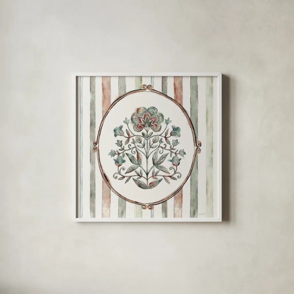 Tones of the Season VI by Anne Tavoletti. Shown in a crisp white glass frame for a clean and minimalist style. Available as an archival giclee rolled canvas, fine art paper, or poster print. SKU 97201a.