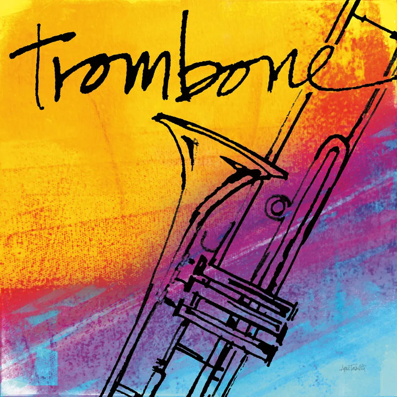 Trombone by Anne Tavoletti. SKU 59276a. Archival Giclee Fine art print for wall decor.