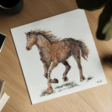 Trot by Anne Tavoletti. Shown as a detailed flat fine art print, highlighting archival giclee quality. Available as an archival giclee rolled canvas, fine art paper, or poster print. SKU 97881a.