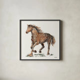 Trot by Anne Tavoletti. Shown in a sleek black glass frame for a contemporary gallery look. Available as an archival giclee rolled canvas, fine art paper, or poster print. SKU 97881a.