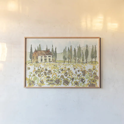 Tuscan Elegance I by Anne Tavoletti. shown as a paper print in a natural frame. Available as a archival giclee rolled canvas, fine art paper, or poster print. SKU 31917i.