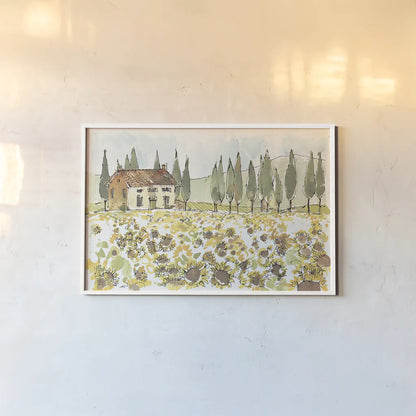 Tuscan Elegance I by Anne Tavoletti. shown as a paper print in a white frame. Available as a archival giclee rolled canvas, fine art paper, or poster print. SKU 31917i.