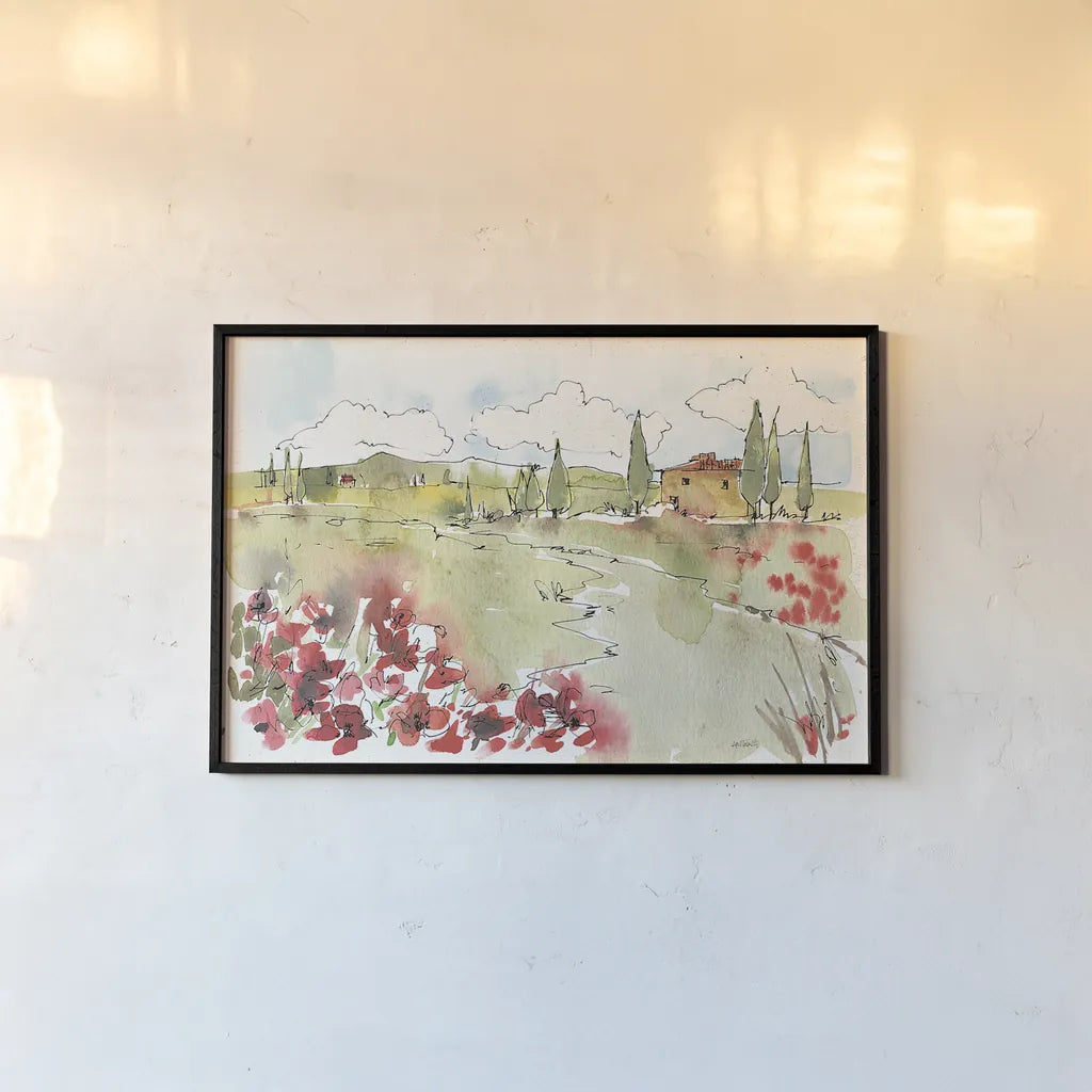 Tuscan Elegance II by Anne Tavoletti. shown as a paper print in a black flame. Available as a archival giclee rolled canvas, fine art paper, or poster print. SKU 31918i.