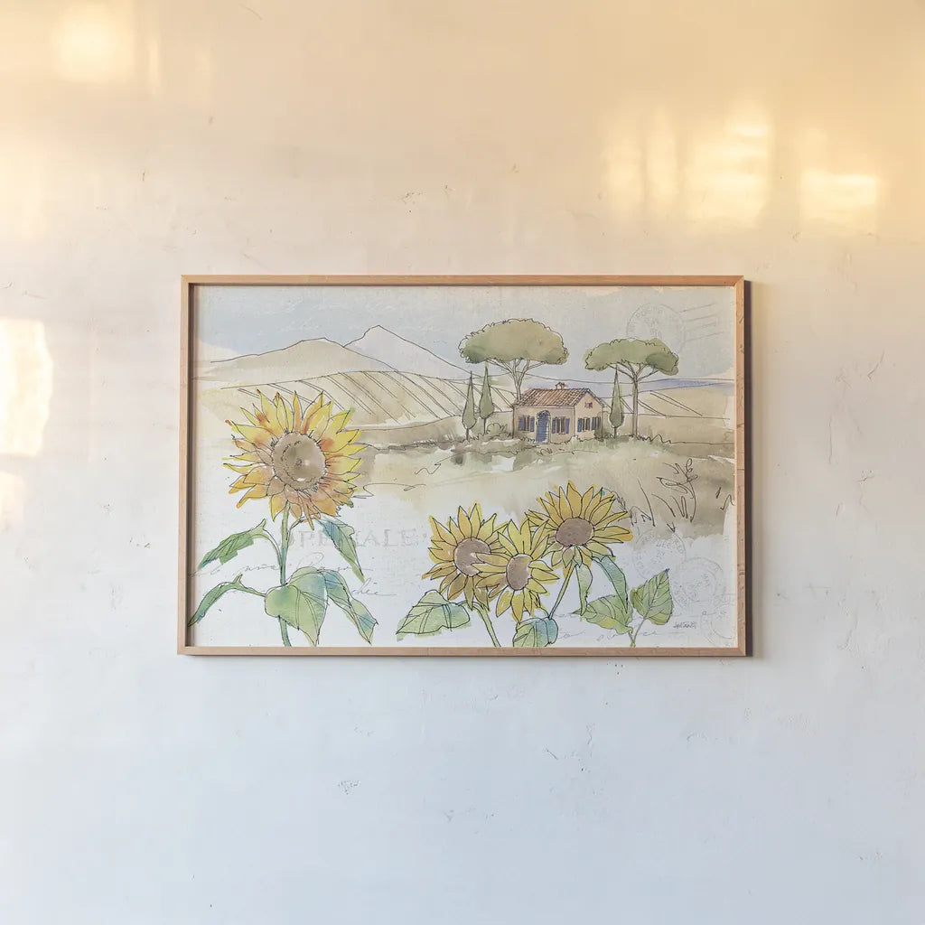 Tuscan Elegance III by Anne Tavoletti. shown as a paper print in a natural frame. Available as a archival giclee rolled canvas, fine art paper, or poster print. SKU 31919i.