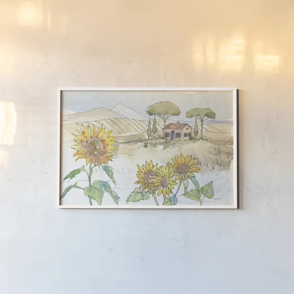 Tuscan Elegance III by Anne Tavoletti. shown as a paper print in a white frame. Available as a archival giclee rolled canvas, fine art paper, or poster print. SKU 31919i.