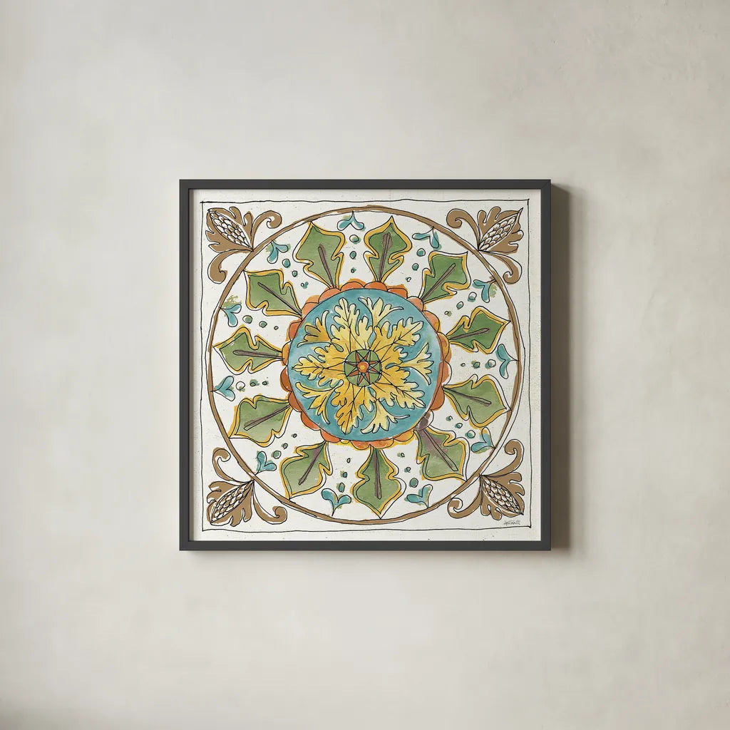 Tuscan Elegance VII by Anne Tavoletti. Shown in a sleek black glass frame for a contemporary gallery look. Available as an archival giclee rolled canvas, fine art paper, or poster print. SKU 31923a.