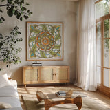 Tuscan Elegance X by Anne Tavoletti. Shown in a natural wood frame in a cozy modern living room. Available as an archival giclee rolled canvas, fine art paper, or poster print. SKU 31926a.