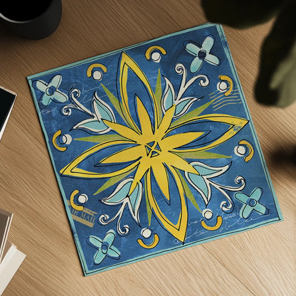 Tuscan Sun Tiles I Color by Anne Tavoletti. Shown as a detailed flat fine art print, highlighting archival giclee quality. Available as an archival giclee rolled canvas, fine art paper, or poster print. SKU 15613a.