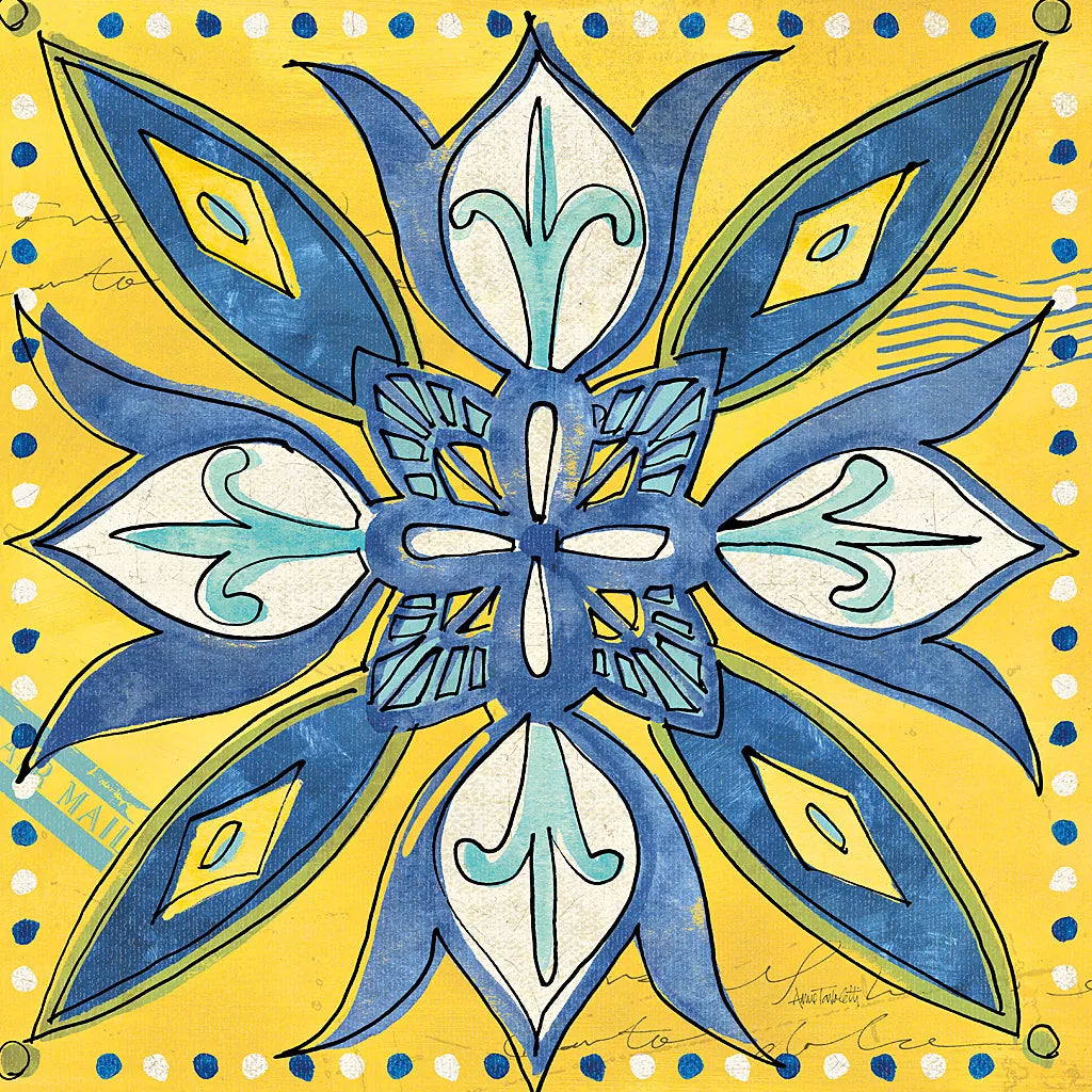 Tuscan Sun Tiles II Color by Anne Tavoletti. SKU 15614a. Archival Giclee Fine art print for wall decor.