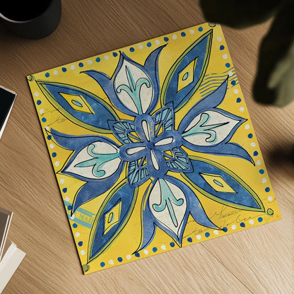 Tuscan Sun Tiles II Color by Anne Tavoletti. Shown as a detailed flat fine art print, highlighting archival giclee quality. Available as an archival giclee rolled canvas, fine art paper, or poster print. SKU 15614a.