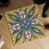 Tuscan Sun Tiles II Color Talavera by Anne Tavoletti. Shown as a detailed flat fine art print, highlighting archival giclee quality. Available as an archival giclee rolled canvas, fine art paper, or poster print. SKU 78859a.