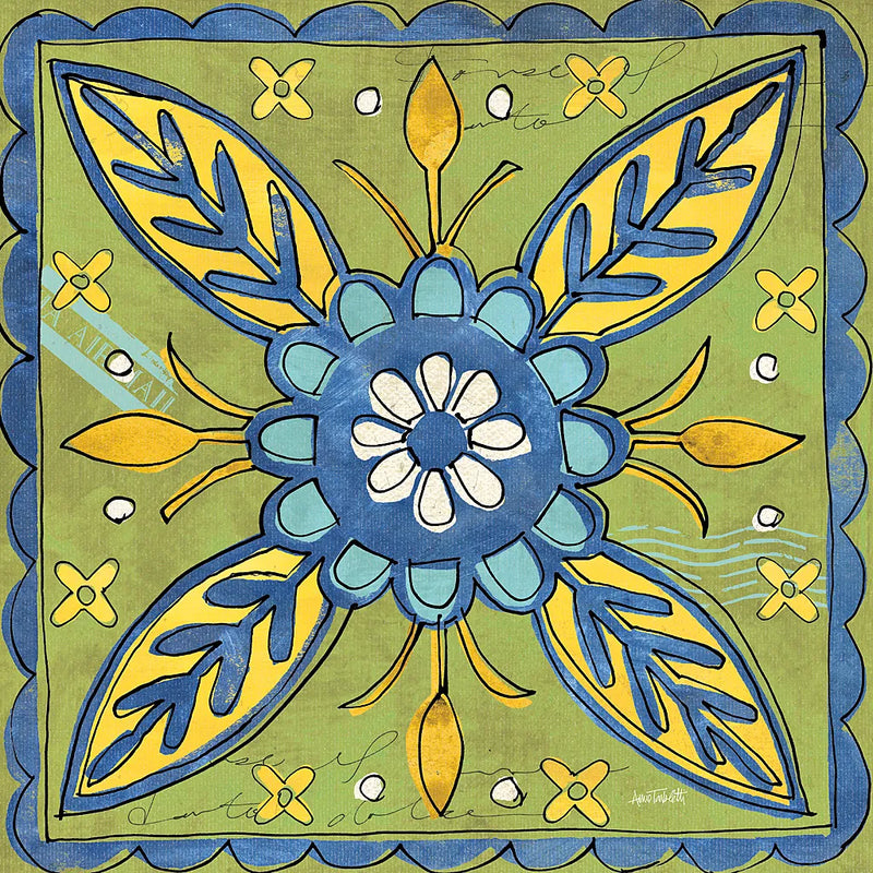 Tuscan Sun Tiles III Color by Anne Tavoletti. SKU 15615a. Archival Giclee Fine art print for wall decor.