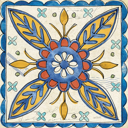 Tuscan Sun Tiles III Talavera by Anne Tavoletti. SKU 78856a. Archival Giclee Fine art print for wall decor.