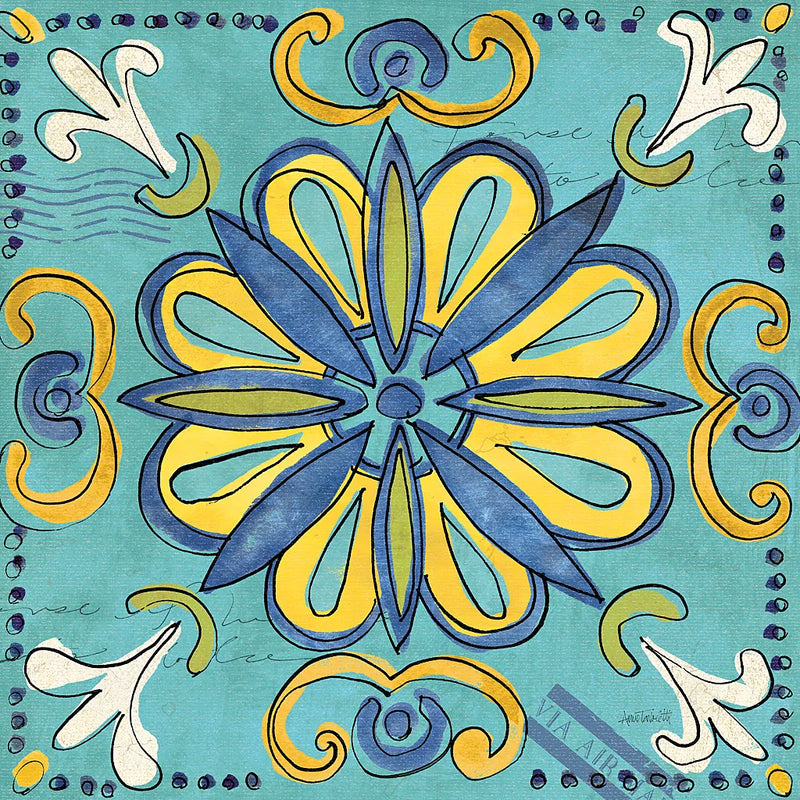 Tuscan Sun Tiles IV Color by Anne Tavoletti. SKU 15616a. Archival Giclee Fine art print for wall decor.