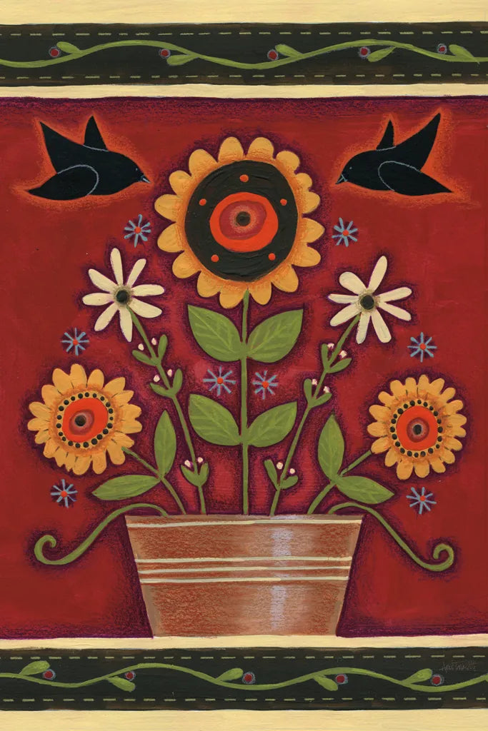 Two Crows by Anne Tavoletti. SKU 18231h. Archival Giclee Fine art print for wall decor.